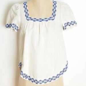 Madewell embroidered linen top